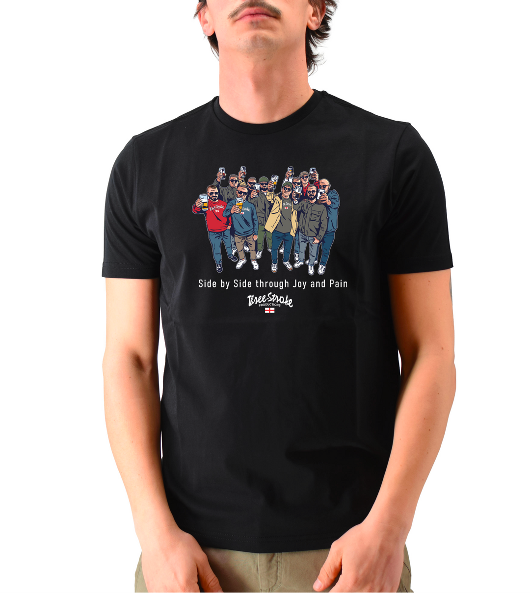 T-shirt Three Stroke 027 AW26 Side By Side – Black