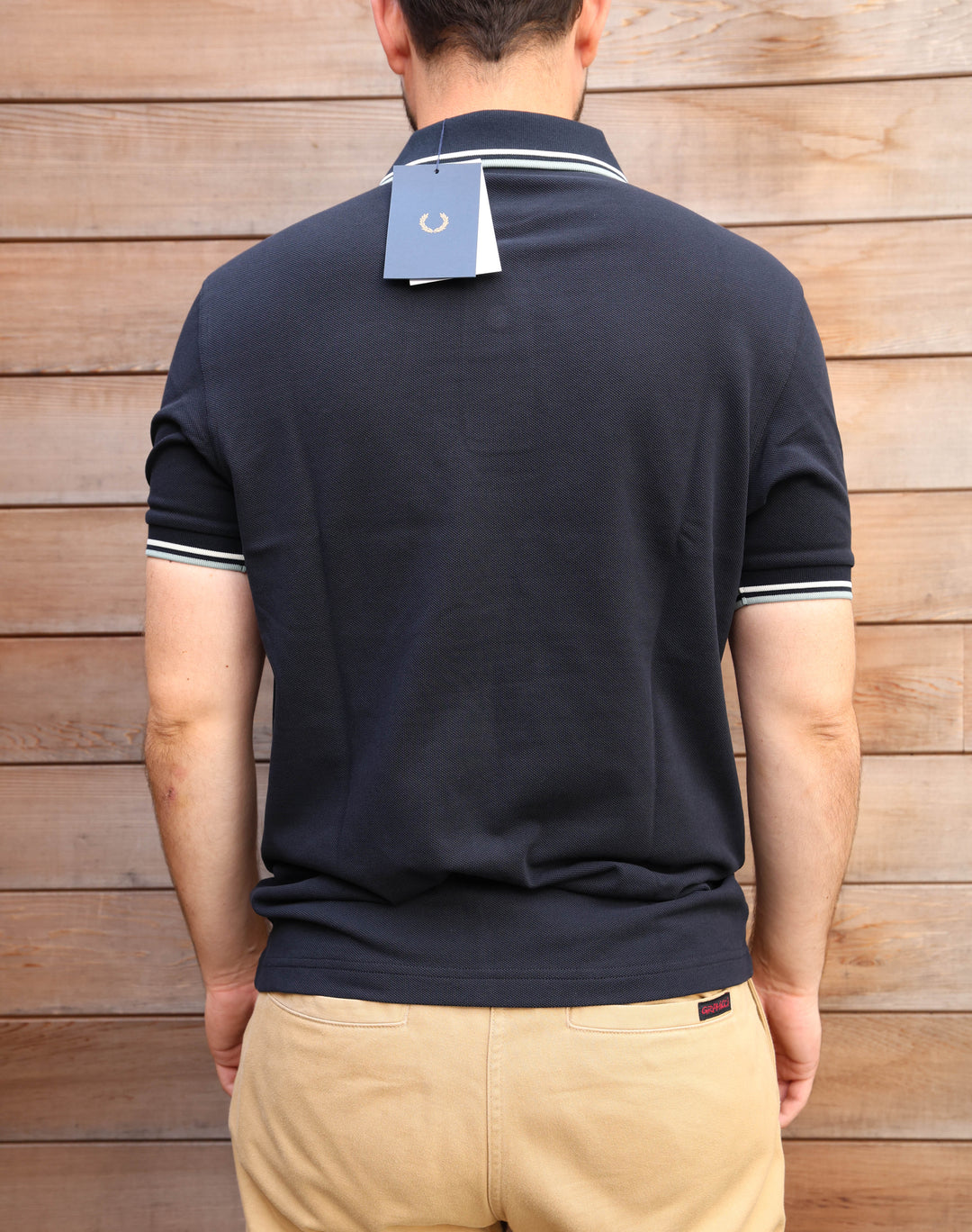 Twin tipped Fred Perry shirt /  74C Navy