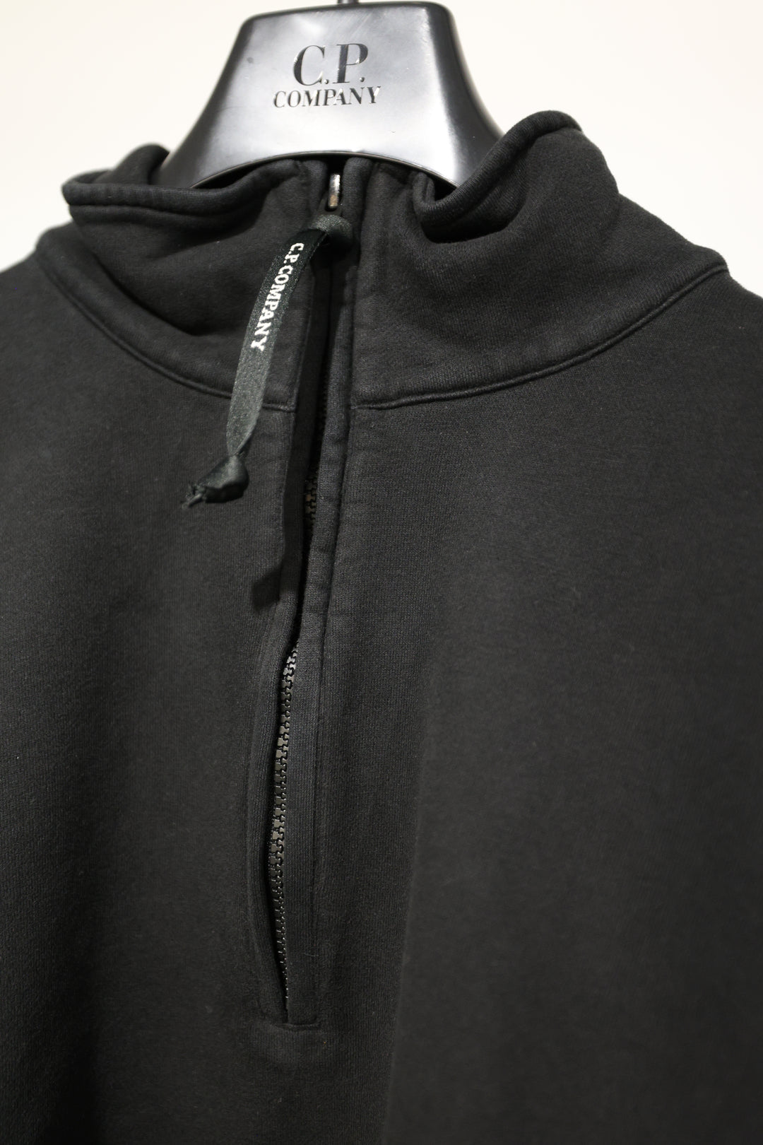 Sweatshirts Polo Collar Brushed Emerized Diagonal Flee HalfZip - col 999