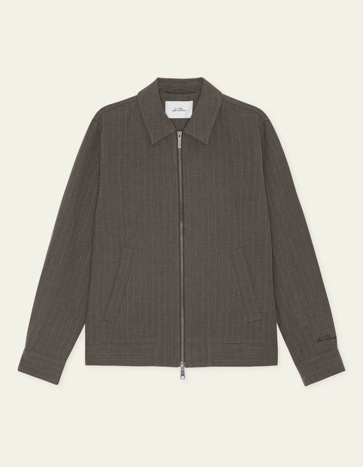 Pinstripe Coach Jacket - Bag Brown