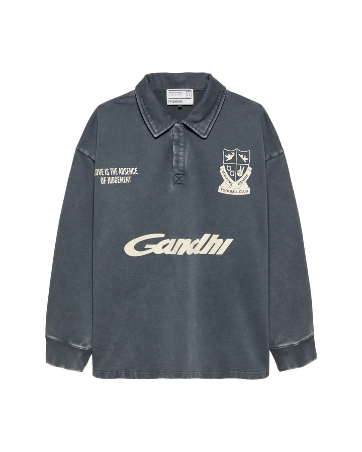 Sudadera tipo polo de fútbol Gandhi / gris lavado