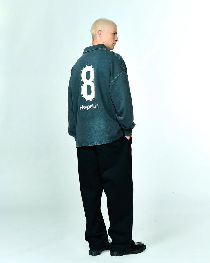 Sudadera tipo polo de fútbol Gandhi / gris lavado