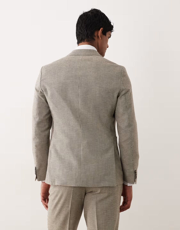 Barbour Forstone Houndstooth Blazer - Stone
