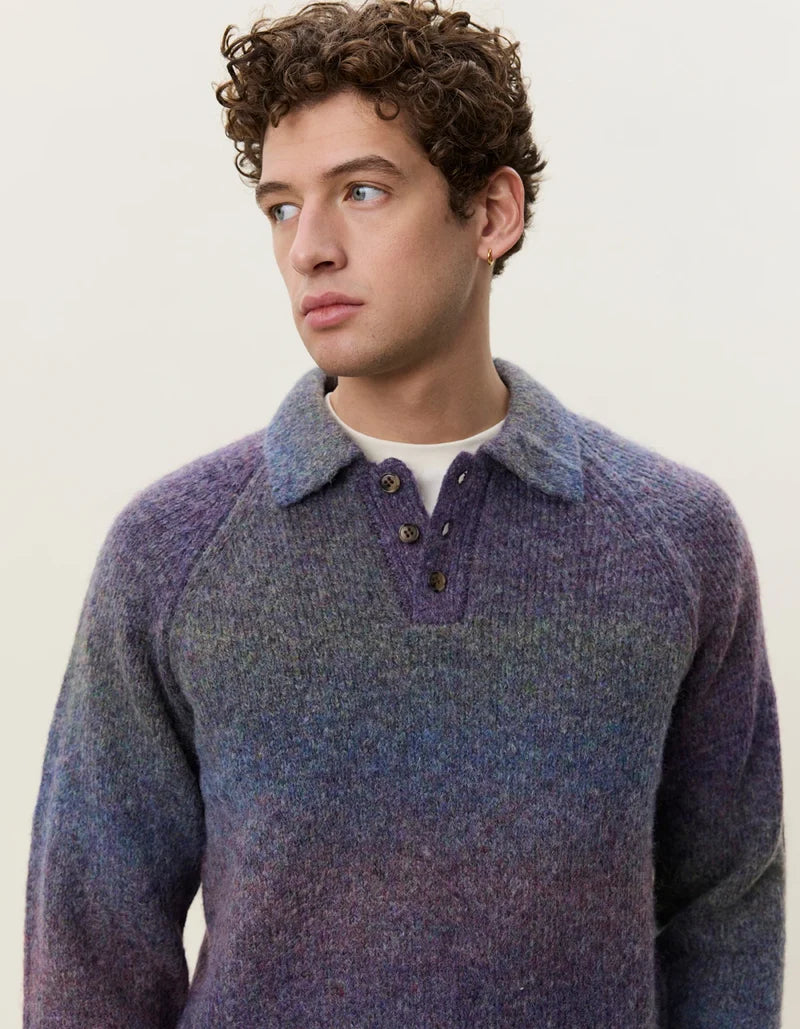 Gradient Knitted Polo - Purple