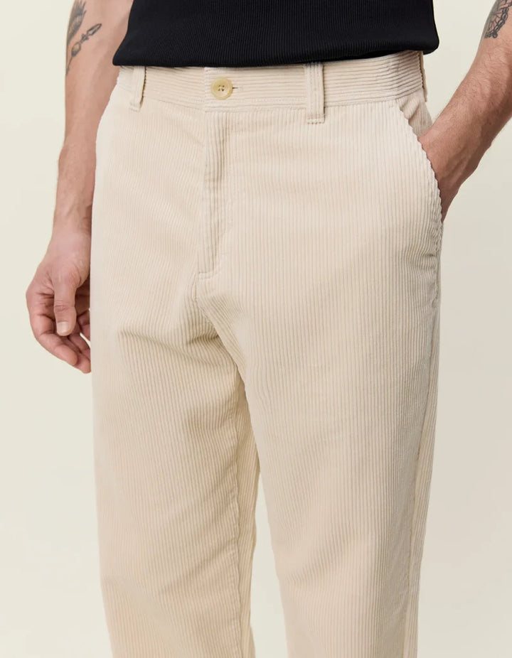 Pantalón de pana de corte tapered - marfil