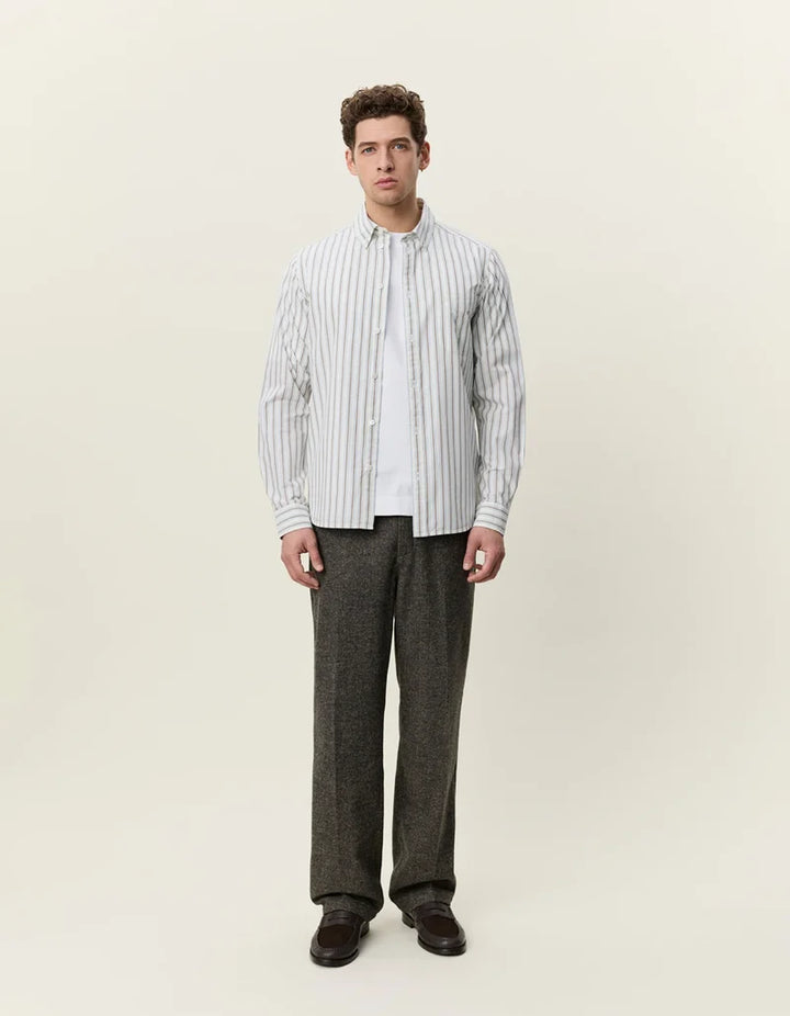 Stripe Poplin Shirt - Light Ivory