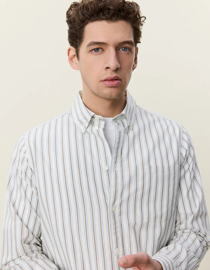 Stripe Poplin Shirt - Light Ivory