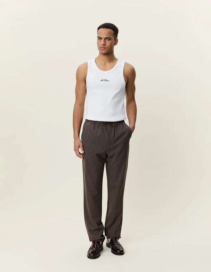 Pinstripe Tapered Suit Pants