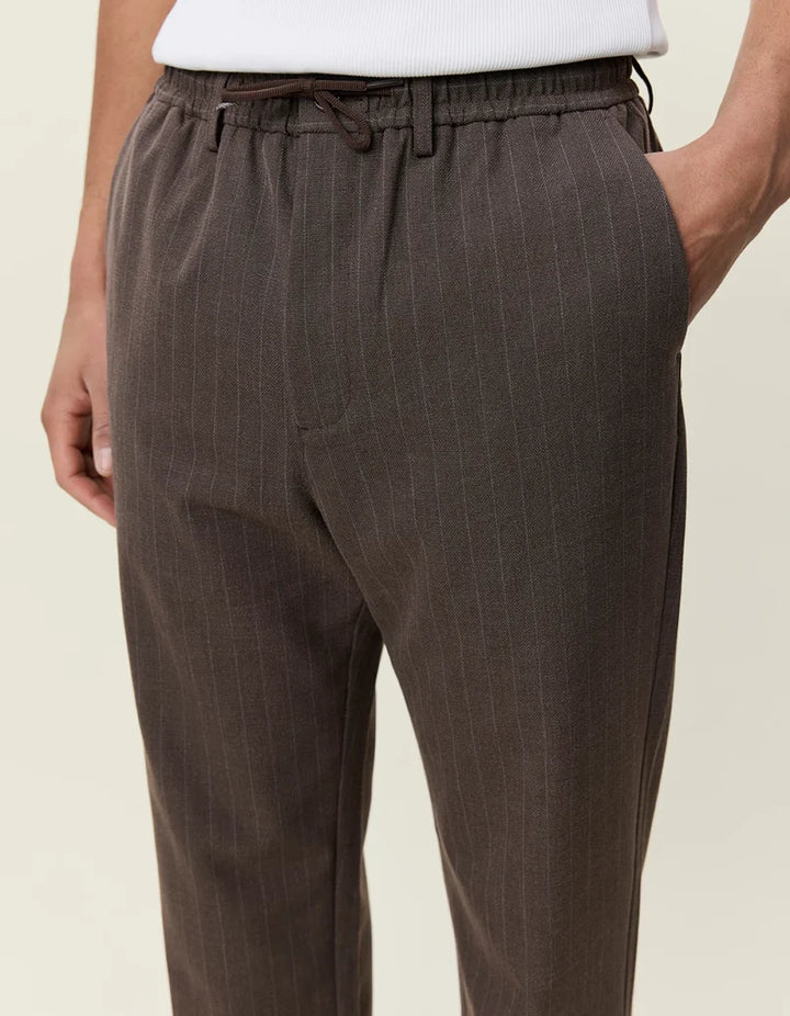Pinstripe Tapered Suit Pants