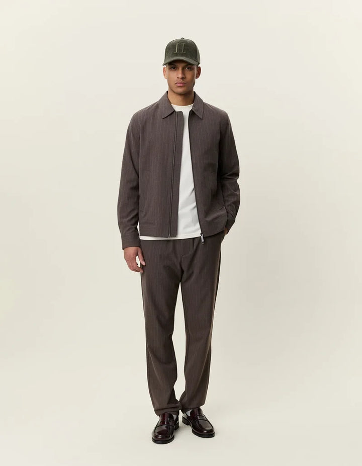 Pinstripe Coach Jacket - Bag Brown
