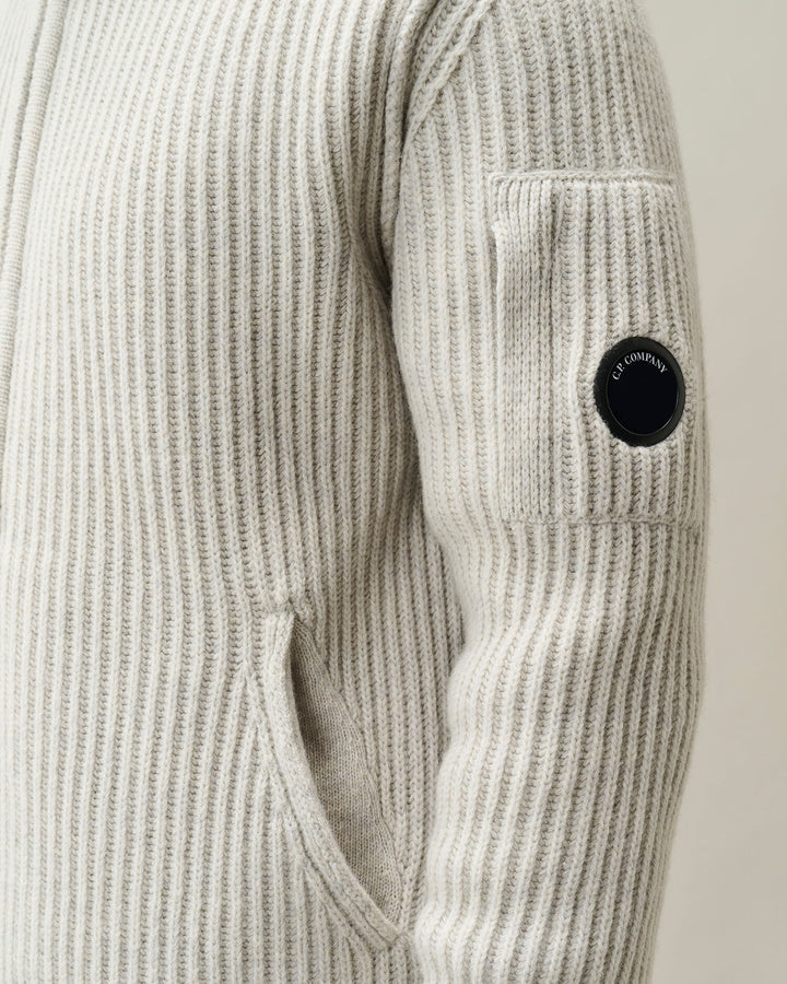 Knitwear cardigan lambswool GRS / off White mela ( col M13 )