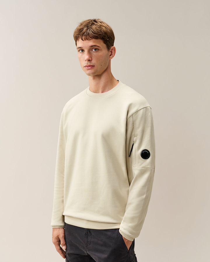 Sweatshirts crew neck diagonal raised fleece / beige ( col 120 )