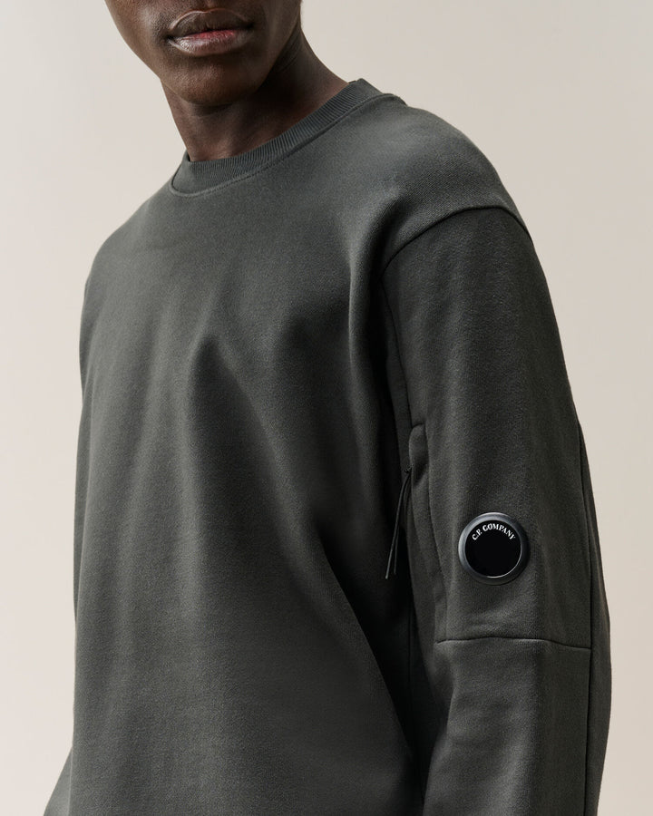 Sweatshirts crew neck diagonal raised fleece / gris ( col 985 )