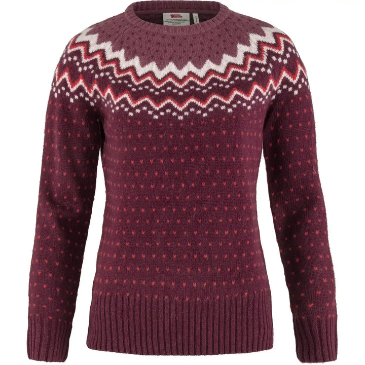 Ovik knit sweater W - dark garnet