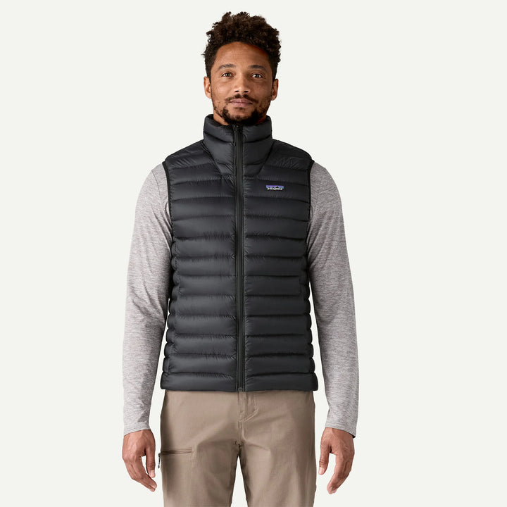 M’s down sweater vest - black