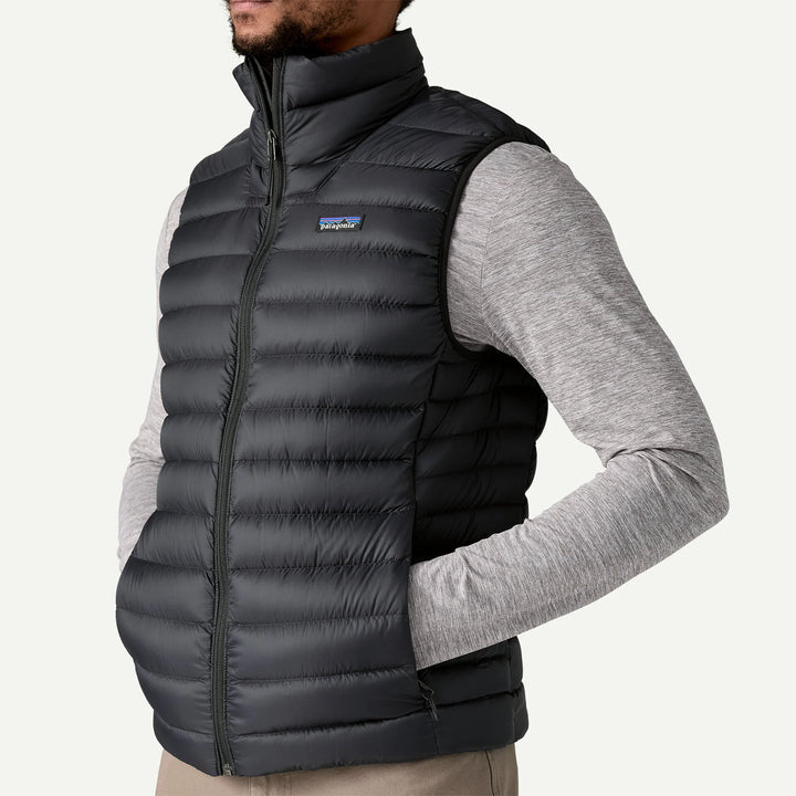 M’s down sweater vest - black