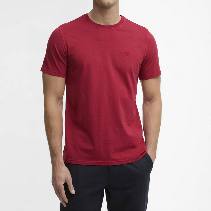 Barbour washed tartan t-shirt - washed red