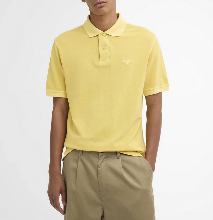 Washed Tartan Tailored Piqué Polo – Polo homme Washed yellow