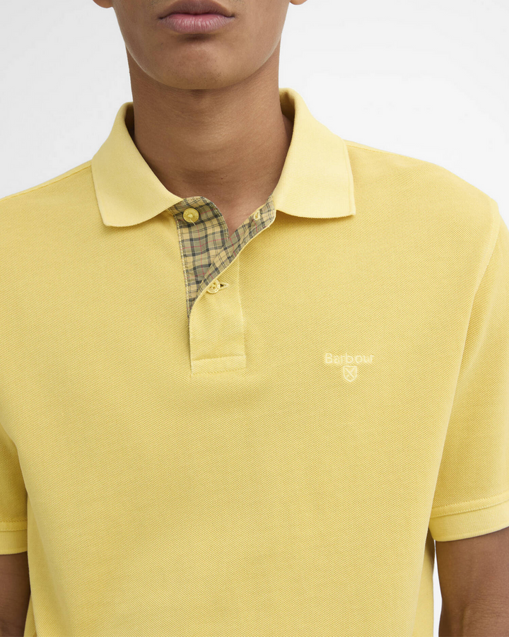 Washed Tartan Tailored Piqué Polo – Polo homme Washed yellow