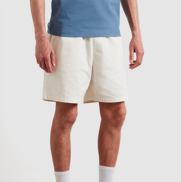 Short Farah Swinton Drawstring Herringbone – Beige