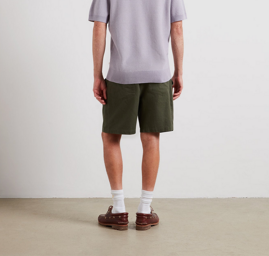 Short Farah Swinton Drawstring Herringbone – Rosemary
