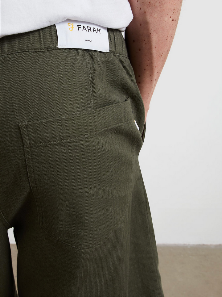 Short Farah Swinton Drawstring Herringbone – Rosemary
