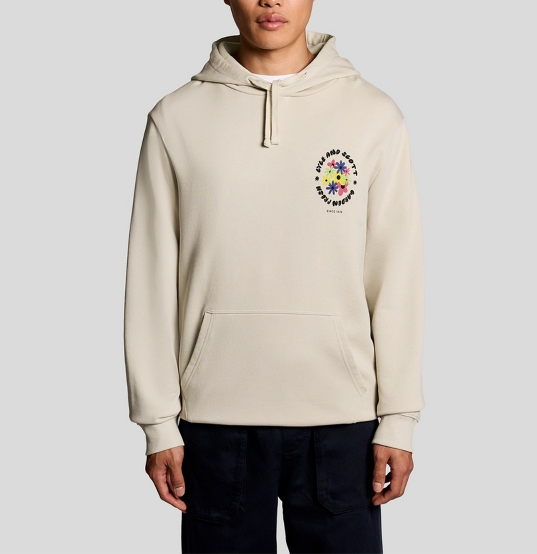 Nature graphique pullover hoodie - putty