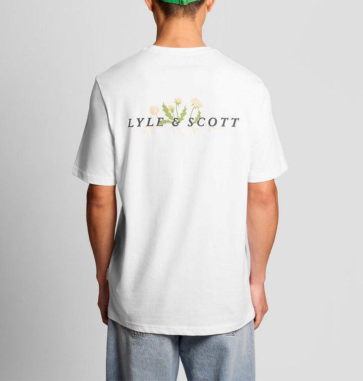 Dandelion script graphic t-shirt - white