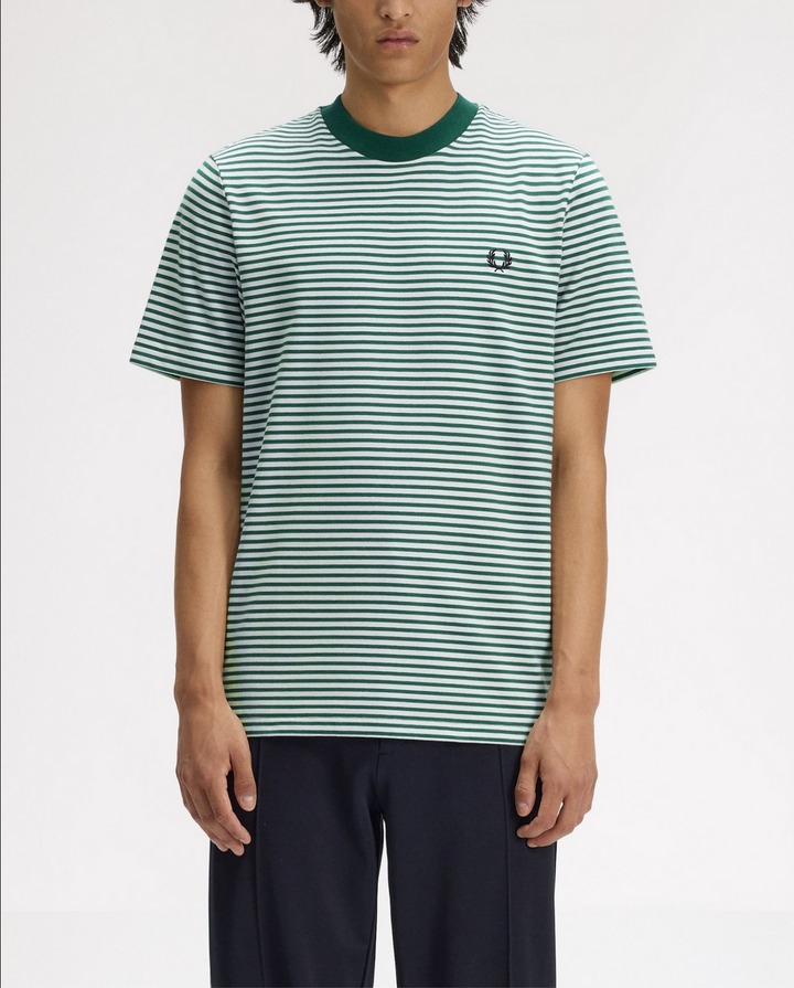 Fine stripe heavyweight t-shirt - sport green
