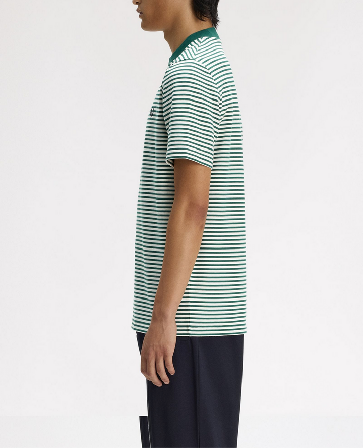 Fine stripe heavyweight t-shirt - sport green