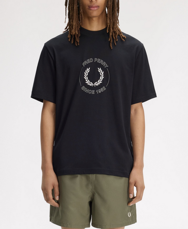 T-shirt Fred Perry Circle Graphic – Black
