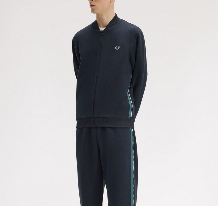 Stripe tape track jacket - navy