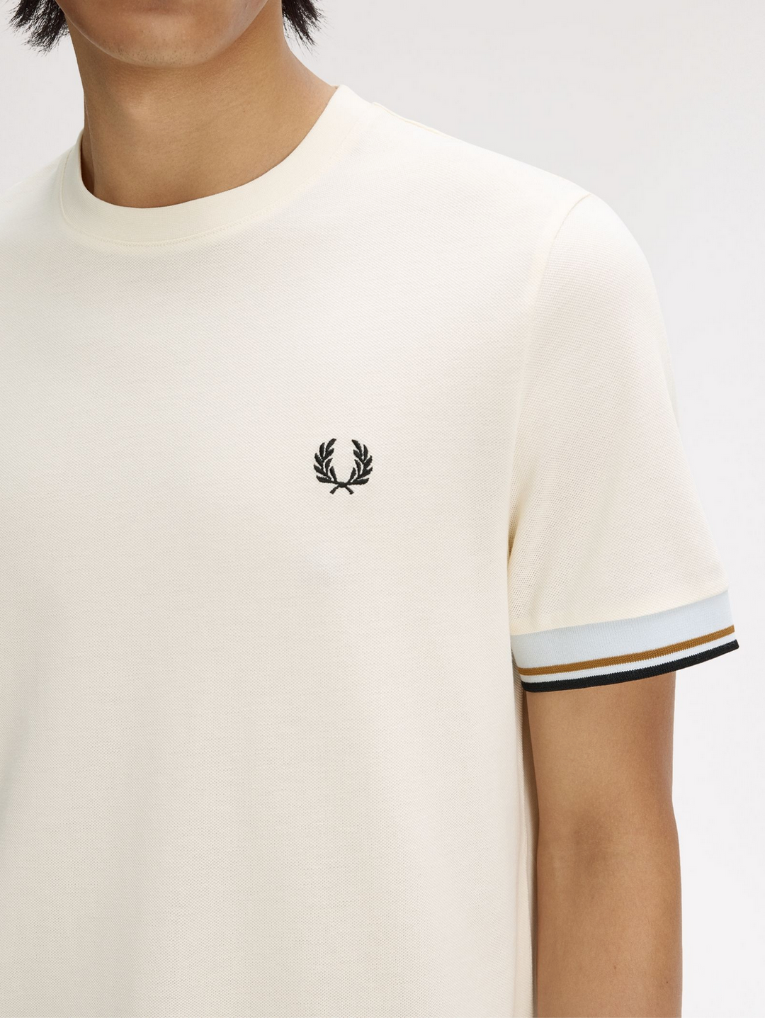 Twin tipped cuff t-shirt - ecru