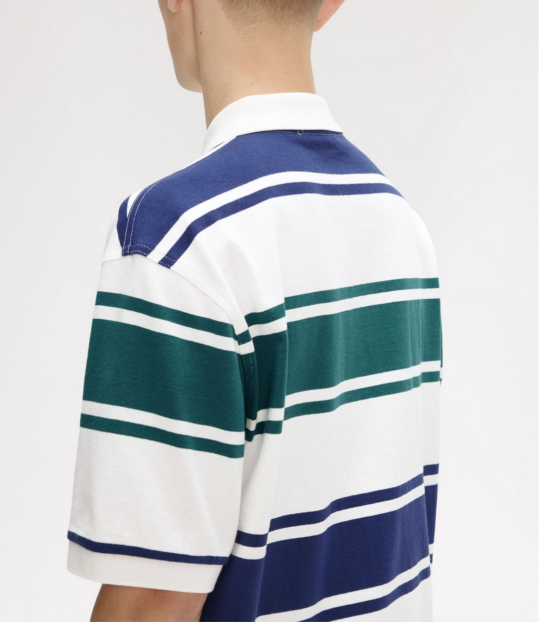 Relaxed striped polo shirt - snow white