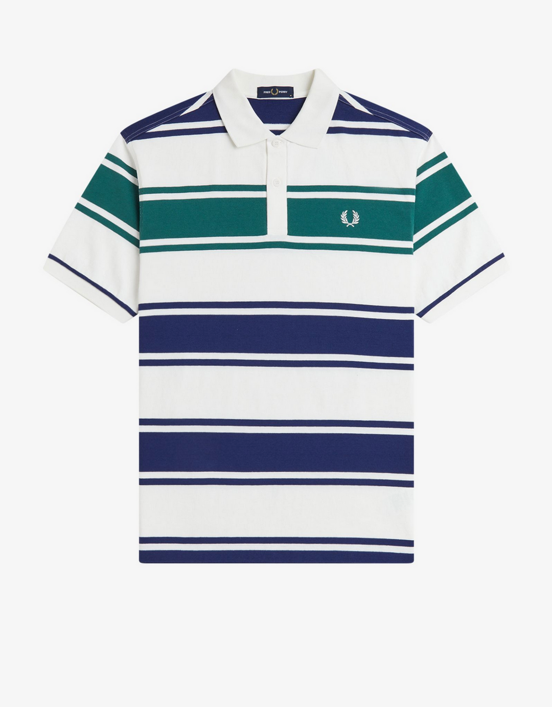 Relaxed striped polo shirt - snow white