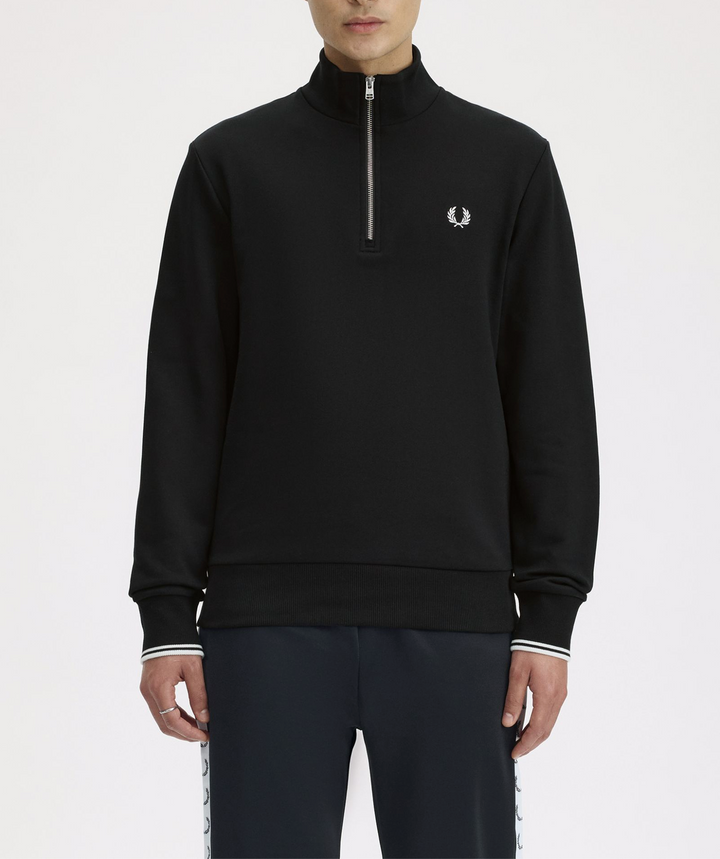 Fred Perry Half Zip Sweatshirt – Black