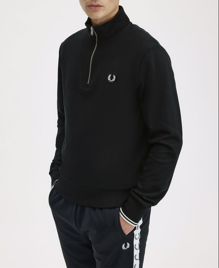 Fred Perry Half Zip Sweatshirt – Black