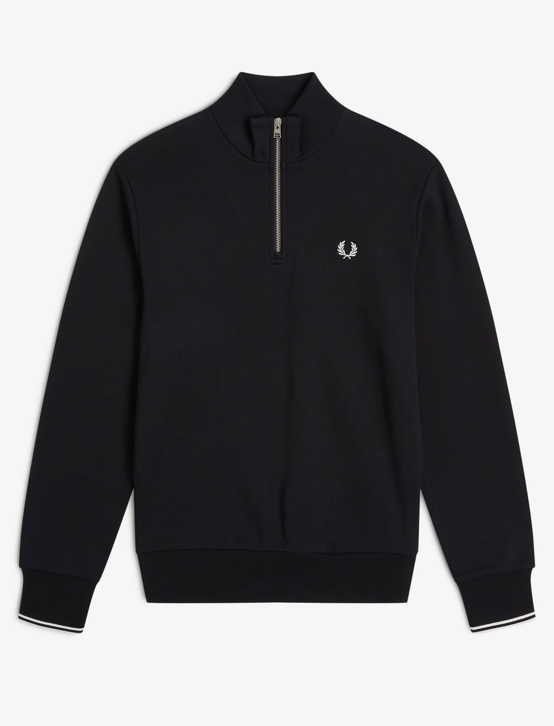 Fred Perry Half Zip Sweatshirt – Black