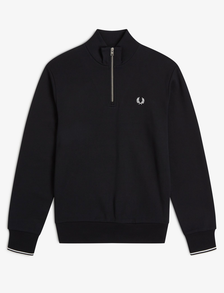 Fred Perry Half Zip Sweatshirt – Black