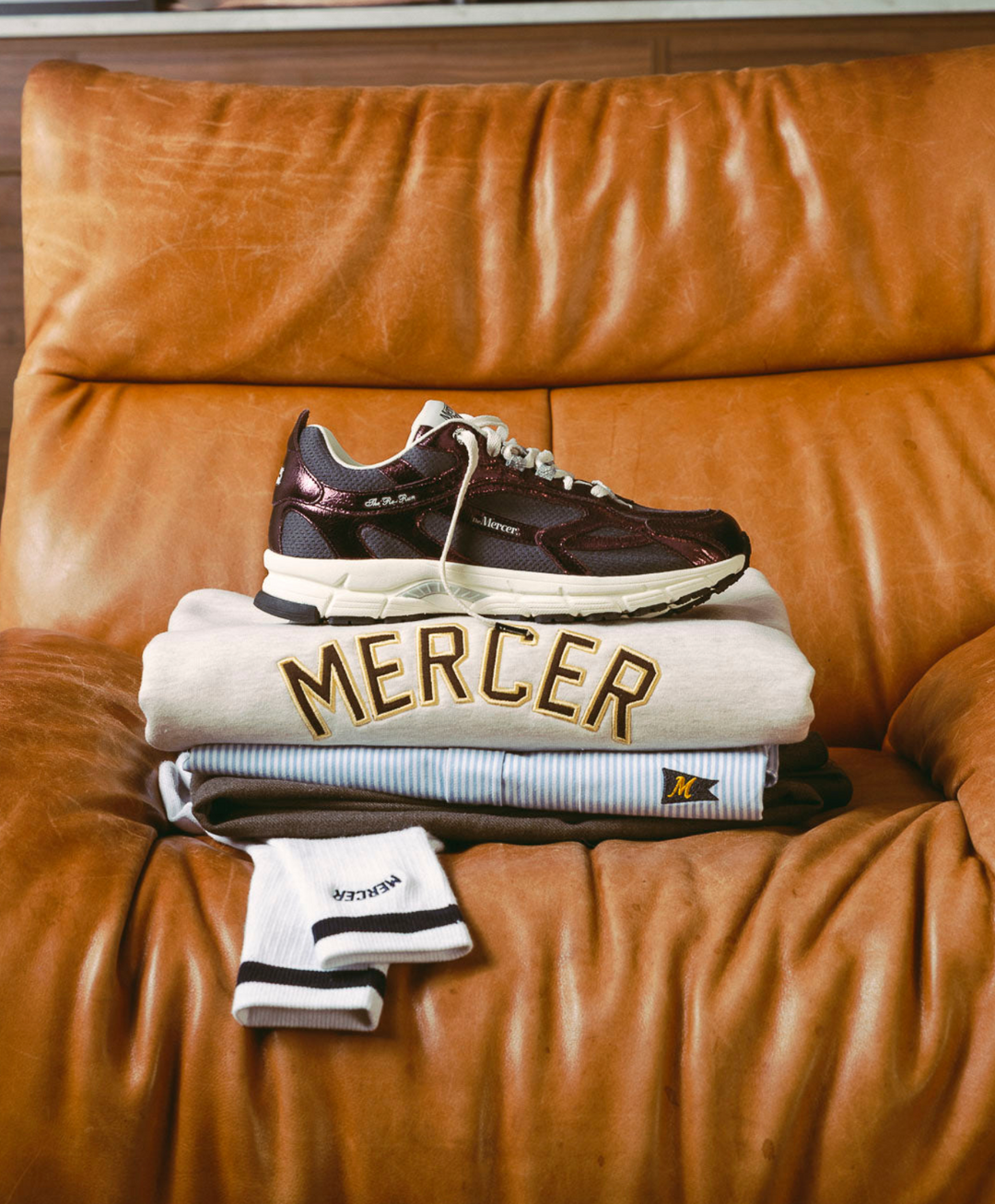 The Mercer Brand The Re-Run Cracked – Dark Red