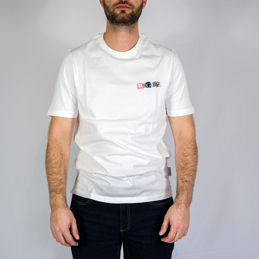 Paper letters graphic t-shirt - white
