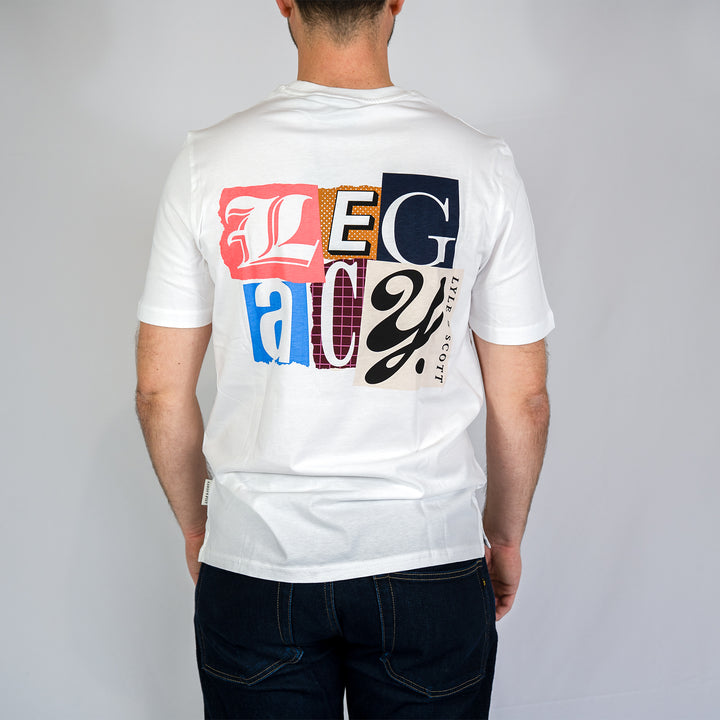 Paper letters graphic t-shirt - white