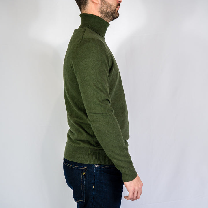 Cotton merino turtleneck jumper - Deep depths