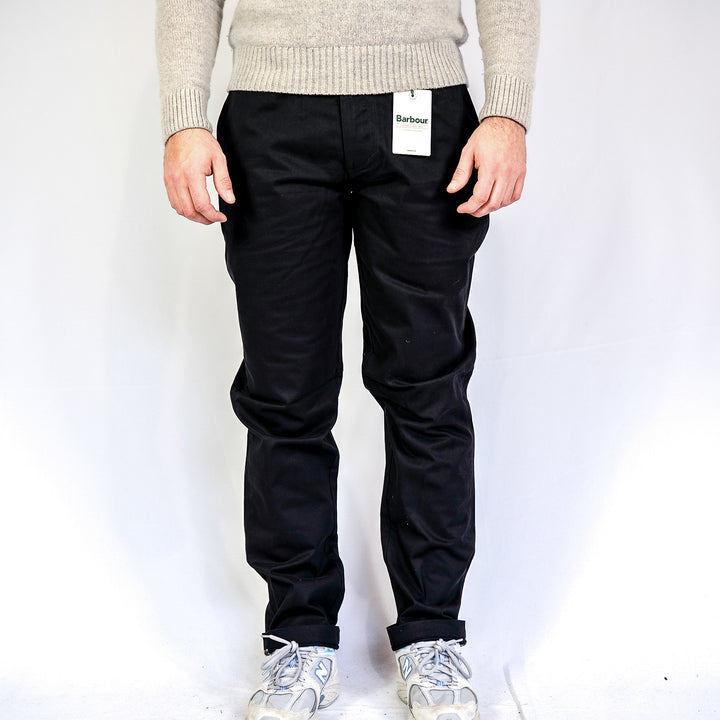 Barbour sueded sateen tailored trouser - black