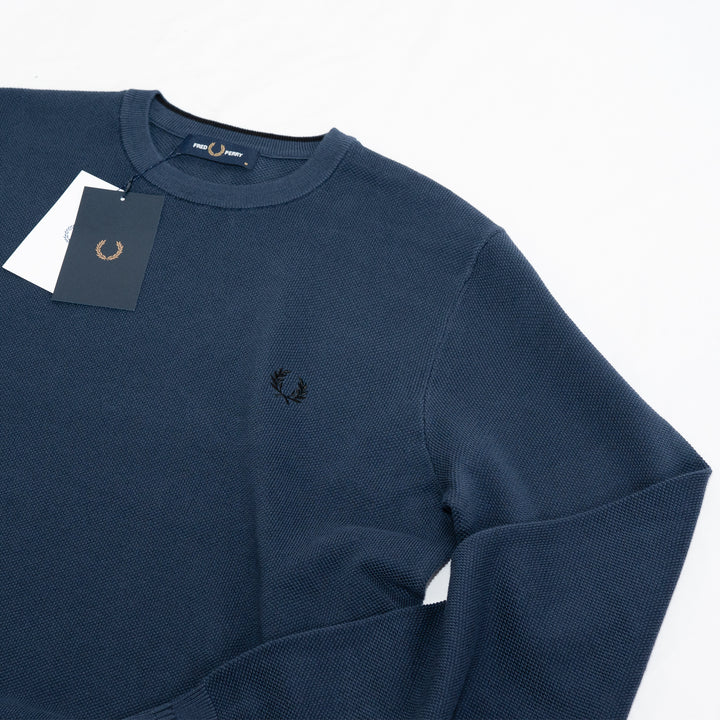 Pique stitch jumper - dark airforce