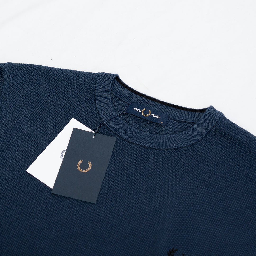 Pique stitch jumper - dark airforce