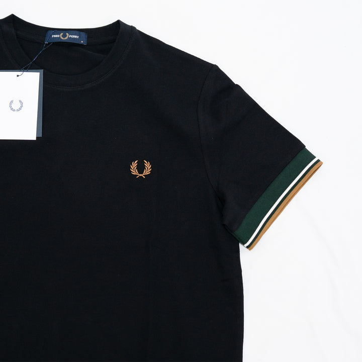Twin tipped cuff t-shirt - black