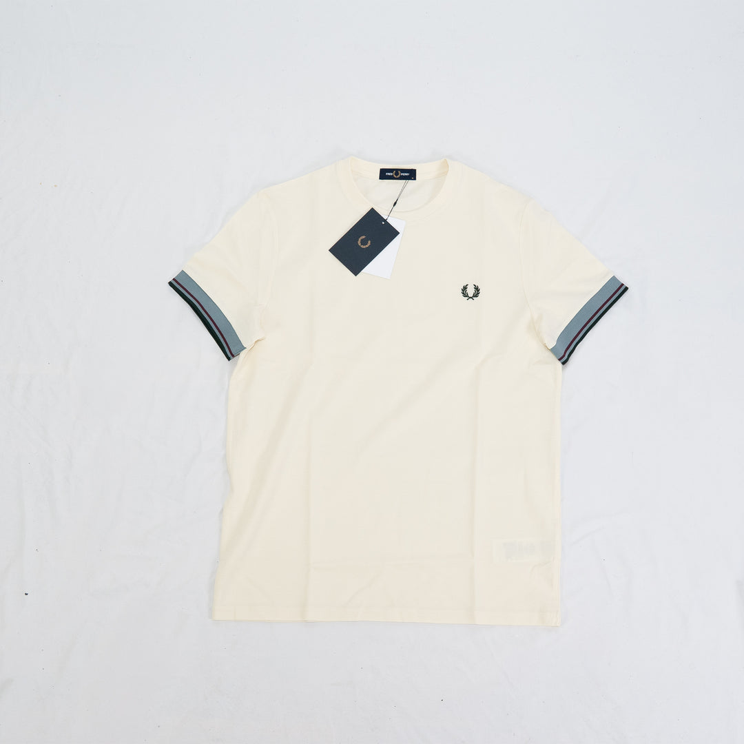 Twin tipped cuff t-shirt - ecru