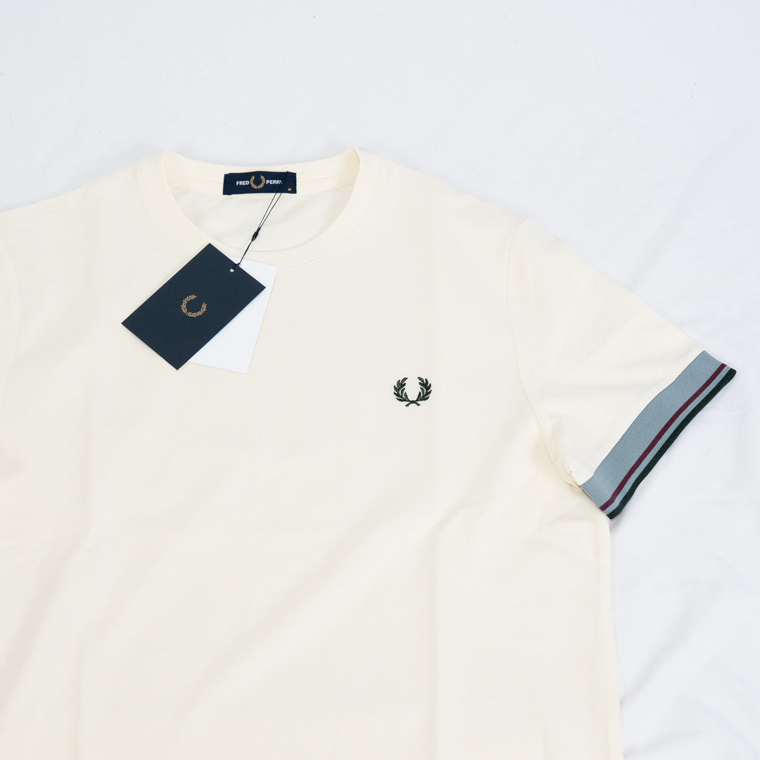 Twin tipped cuff t-shirt - ecru