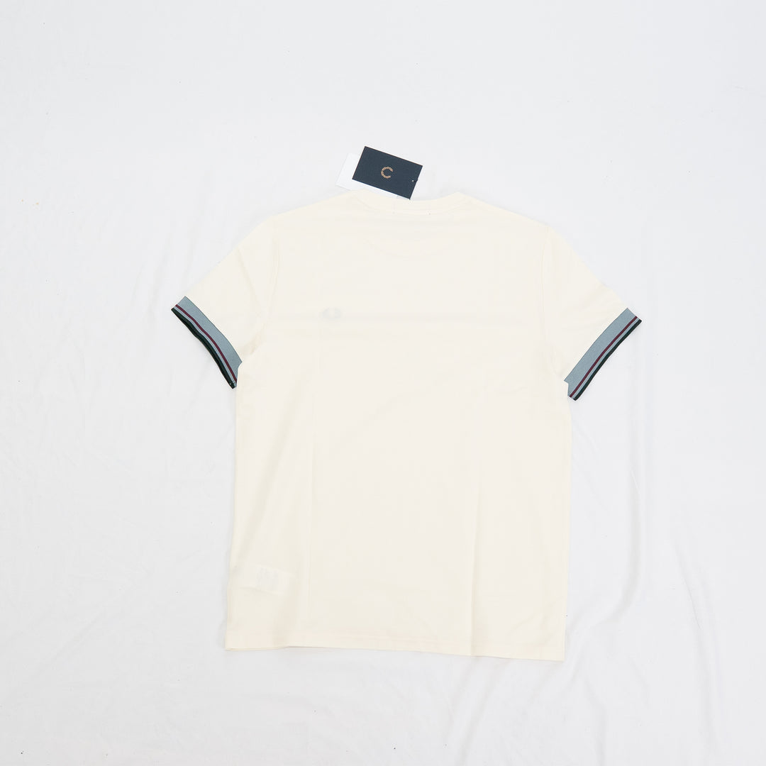 Twin tipped cuff t-shirt - ecru